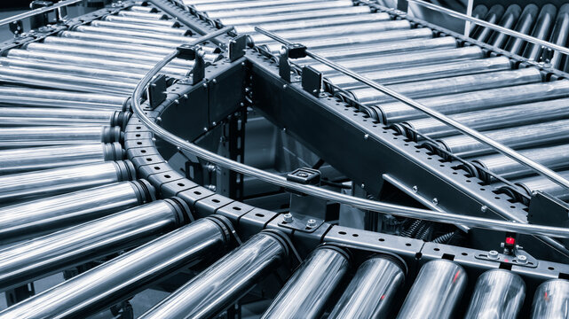 Crossing of the roller conveyor, Production line conveyor roller transportation objects