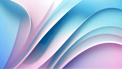 Tranquil Gradient & Delicate Lines Abstract Background, Pastel Pink to Sky Blue, Graceful Curves, Toon Shading, Flat Colors, Simplified Shapes, Bold Outlines, Dynamic Poses. Generative AI.