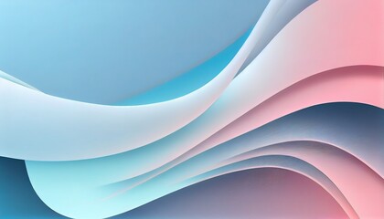 Fototapeta premium Tranquil Gradient & Delicate Lines Abstract Background, Pastel Pink to Sky Blue, Graceful Curves, Toon Shading, Flat Colors, Simplified Shapes, Bold Outlines, Dynamic Poses. Generative AI.