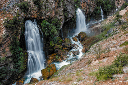 Kapuzbasi waterfall is the second highest waterfall in the world and it is the most beautiful nature place hiding in Anatolia, which is rarely hidden. © Ahmetpekts