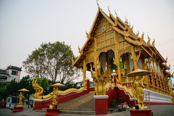 Naklejka premium Phra Sangkachai, with the Fat Monk in Wat Mung Muang temple in Chiang Rai 