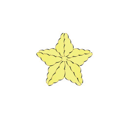 plump yellow star on white background