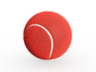Bright red brand new tennis ball
