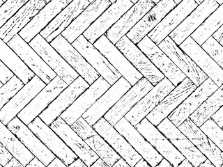 Vector black and white grunge herringbone parquet seamless pattern. Luxury natural wood texture, perfect for high-end flooring designs