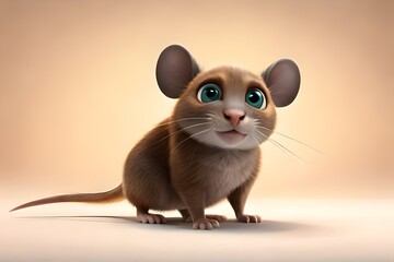 Cartoon cute mouse. Generative AI