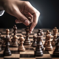 Hand choose king chess fight game concept of challenge. generative ai