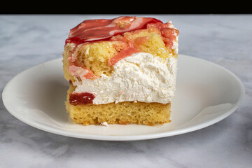 strawberry  square  with a creamy filling