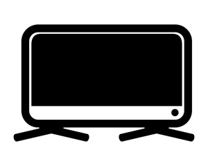 simple icon vector computer monitor or lsd tv, isolated on white