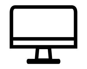 simple icon vector computer monitor or lsd tv, isolated on white