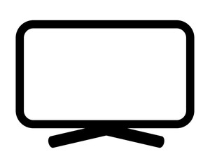 simple icon vector computer monitor or lsd tv, isolated on white