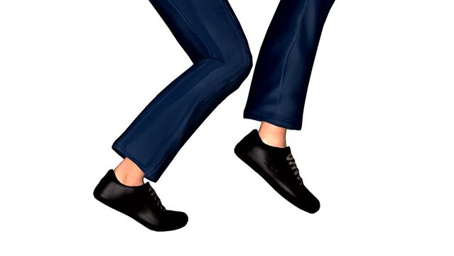 Tip toe walking profile close up