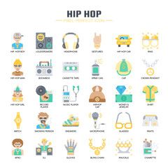 Hip Hop Elements , Thin Line and Pixel Perfect Icons