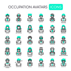 Occupation Avatars , Thin Line and Pixel Perfect Icons