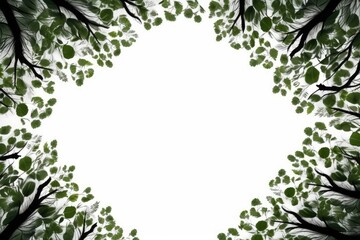 circular arrangement of trees against a white background. Generative AI