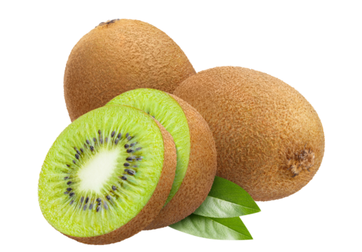 Delicious kiwi fruits, cut out