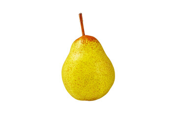 Pear Rocha whole fruit isolated transparent png. Yellow green spotted pear.