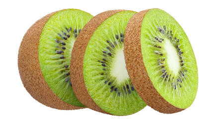 Sliced kiwi fruit, cut out