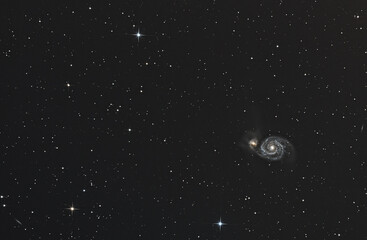 Objet stellaire Messier 51, galaxie du tourbillon