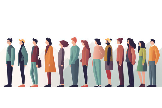 Exploring the Culture and Psychology of Standing in Line AI Generated
