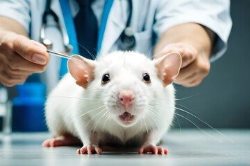 A mouse in an experimental laboratory. Generative artificial intelligence 