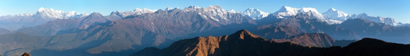 Photo sur Plexiglas Makalu mounts Everest Lhotse and Makalu great himalayan range