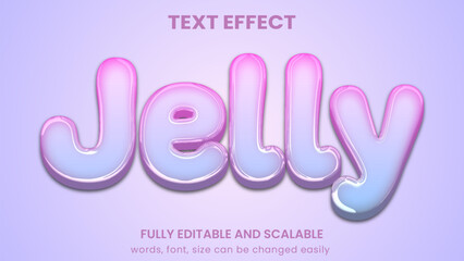transparent jelly bubble graphic style editable text effect