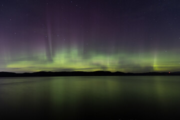 aurora over the river