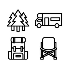 Camping icon set vector illustration logo template for many purpose. Isolated on white background.