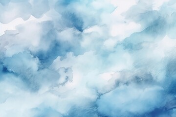 Abstract Watercolor shades, clouds in the Sky Background, Blue powder explosion, hand painted, Blue watercolor background for design elements, ai