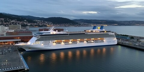 luxury cruise shit in port - generative