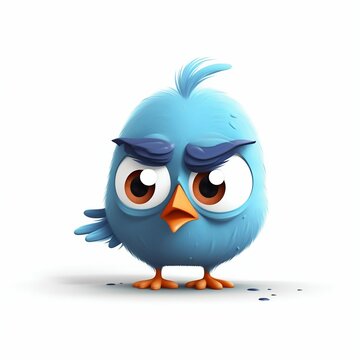 Twittery Birds Digital Clip Art 10 Cute Blue Toon Birdies 