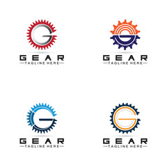 Letter G Gear Engineer Logo Design Template