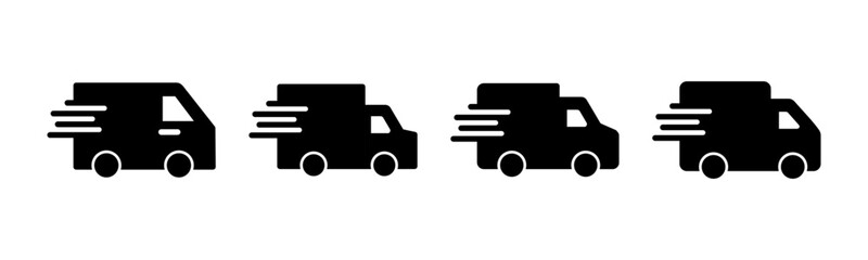 Delivery truck icon vector illustration. Delivery truck sign and symbol. Shipping fast delivery icon