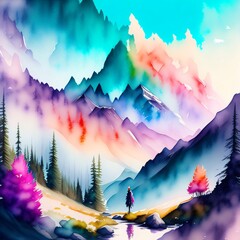 landscape with rainbow