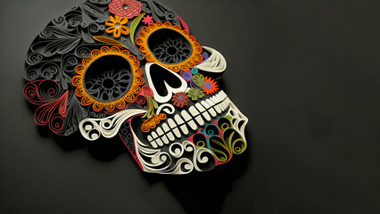 Cinco de Mayo, Day of Dead Skeleton, Quilled Paper