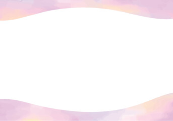 水彩の曲線フレーム　ピンク