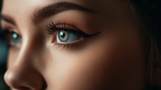 Lashes master make lashe, close-up lash. AI generated