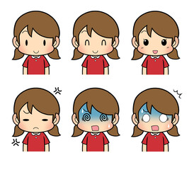 色々な表情の女の子01