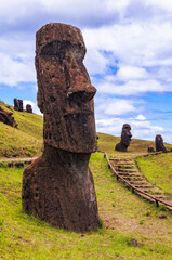 Moai at Rano Raraku in Eastern Island / Rapa Nui