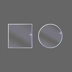 Graphic design 3d icon set. Gradient color. Realistic glassmorphism matte plexiglass shape. Vector illustration.