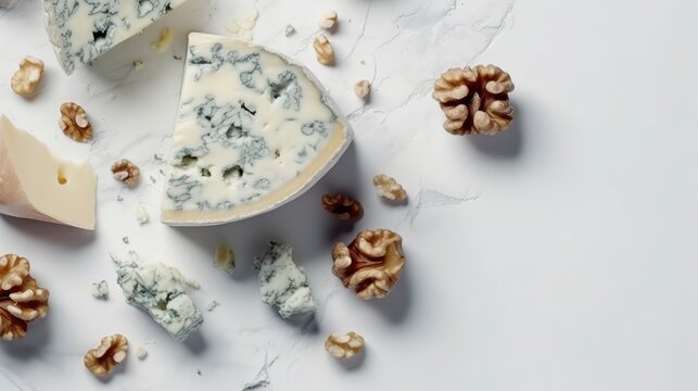 Cheese and walnuts generated with Generative AI technology
