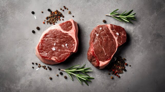 Wagyu steak and rosemary generated with Generative AI technology
