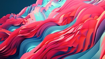 abstract wavy folds background, digital art illustration, Generative AI