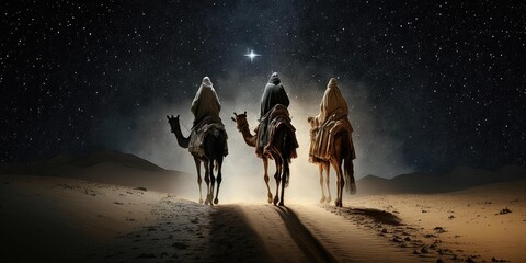 Epiphany is celebrated by the charming Three Kings. superlative generative AI image.