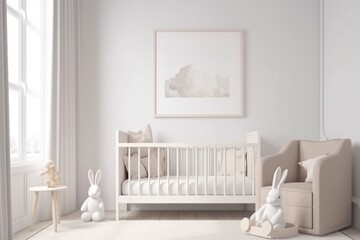 Fototapeta na wymiar Aesthetic Baby Room Interior Created with Generative AI