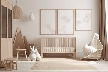 Aesthetic Baby Room Interior Created with Generative AI