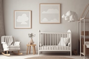 Aesthetic Baby Room Interior Created with Generative AI