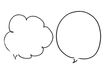 ペンの手描き吹き出しセット_黒