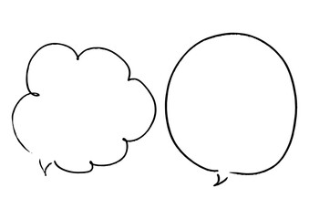 ペンの手描き吹き出しセット_黒