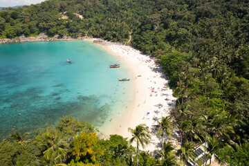 Fototapeta na wymiar Aerial Footage of Freedom Beach in Phuket